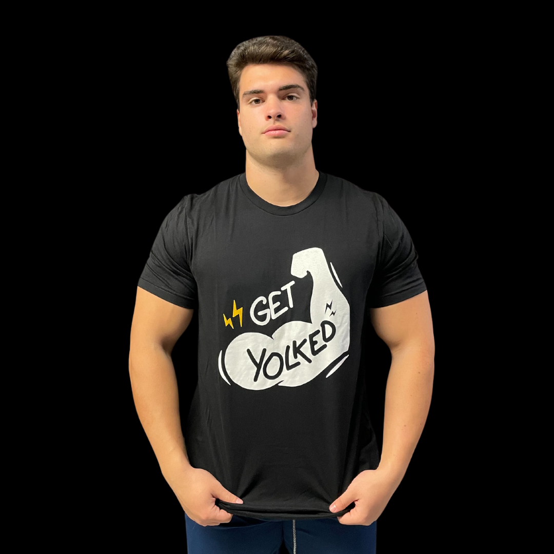 Get Yolked Arm Emoji T-Shirt