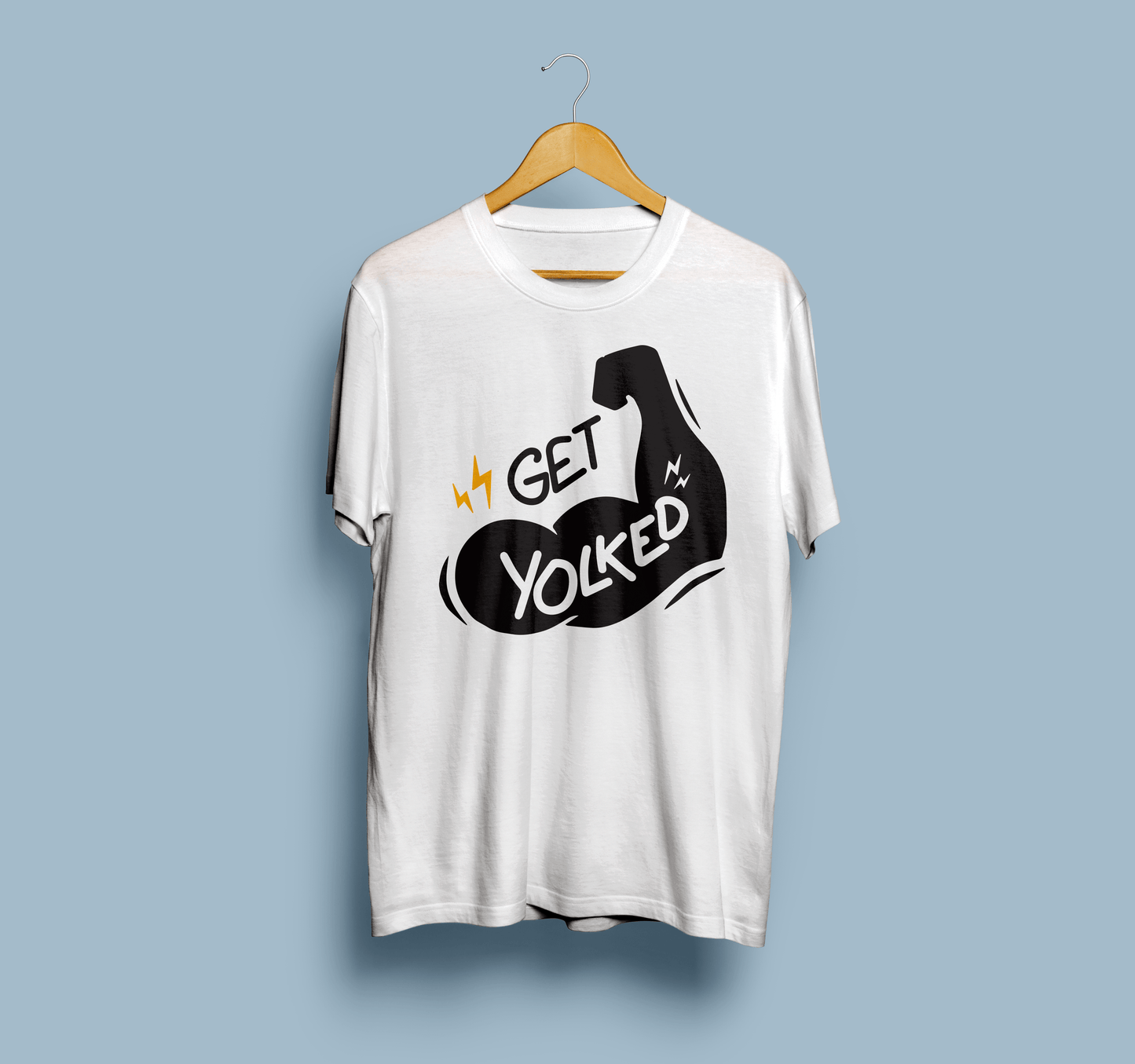 Get Yolked Arm Emoji T-Shirt